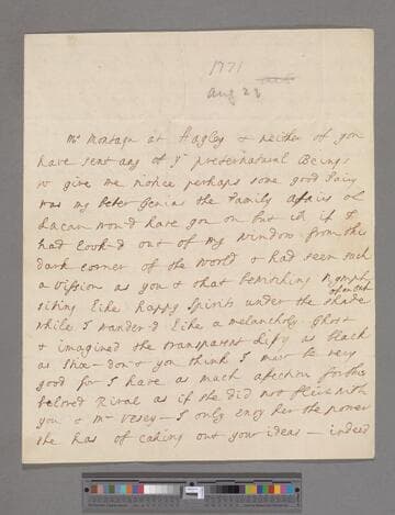 Vesey, Elizabeth (Vesey) Handcock. Letter to George Lyttelton, 1st Baron Lyttelton of Frankley