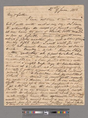 Opie, Amelia (Alderson). Letter to James Alderson