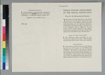 A. O. Rankine writes to EPH, inviting him to deliver a Friday Evening Discourse
