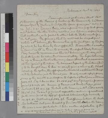 Thomas Mann Randolph Jr., Richmond, letter to Thomas Jefferson