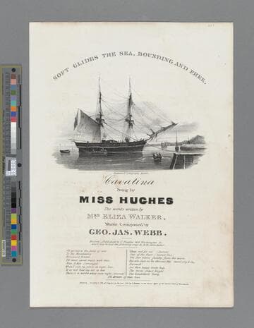 Soft glides the sea, bounding and free / written by Mrs. Eliza Walker music composed by Geo: J. Webb