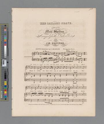 The sailor's grave / composed by Mrs. Shelton arranged for the piano forte by Ch. Zeuner