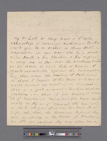 Vesey, Elizabeth (Vesey) Handcock. Letter to George Lyttelton, 1st Baron Lyttelton of Frankley