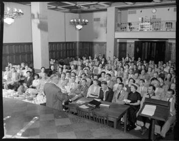 Cooking demonstration with commercial equipment and products staged at the auditorium of the General Office