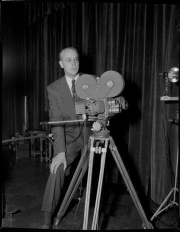 CU cinematographer and camera