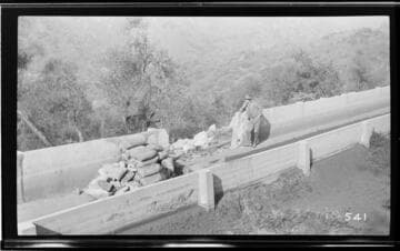 View of storm damage to the conduit at Kaweah #3 Hydro Plant