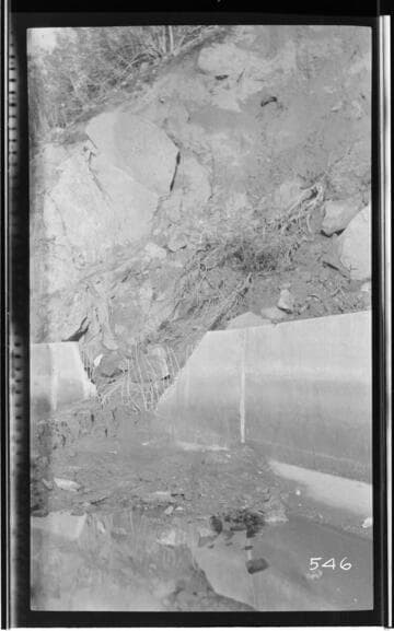 Evidence of the storm damage to the conduit at Kaweah #3 Hydro Plant