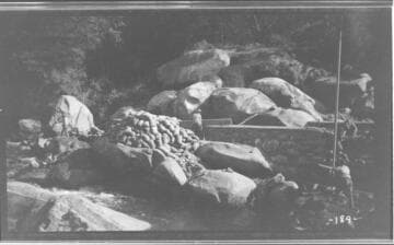 Construction crew at work at the Marble Fork headgate at Kaweah #3 Hydro Plant