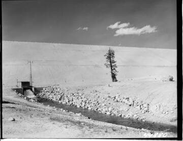 Big Creek, Vermilion Dam - Downstream slope of center section to west of outlet structure