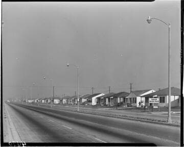 Street lights on a new residential housing tract