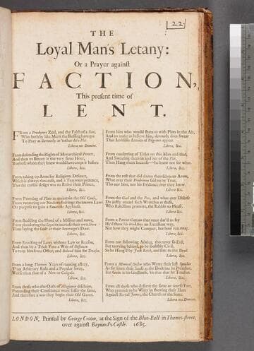 The loyal man's letany: or a prayer against faction, this present time of Lent