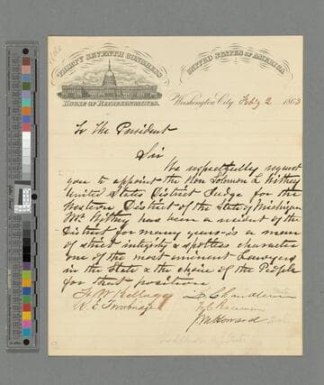 Francis W. Kellogg et al, Washington, D.C., petition to Abraham Lincoln