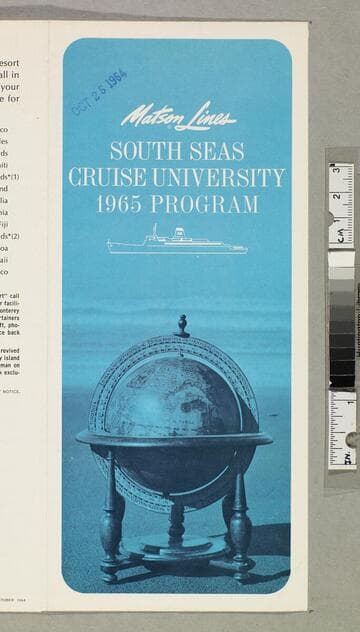 South Seas cruise university 1965 program