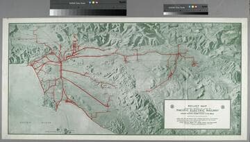Relief Map of Territory Served by Lines of Pacific Electric Railway in Southern California : largest electric railway system in the World