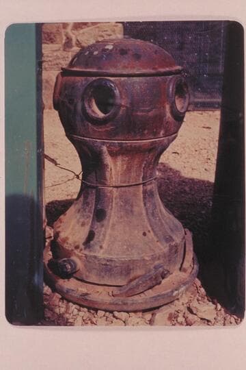 The capstan from the steamer "Charles H. Spencer" at Art Greene's Cliff Dwellers Lodge