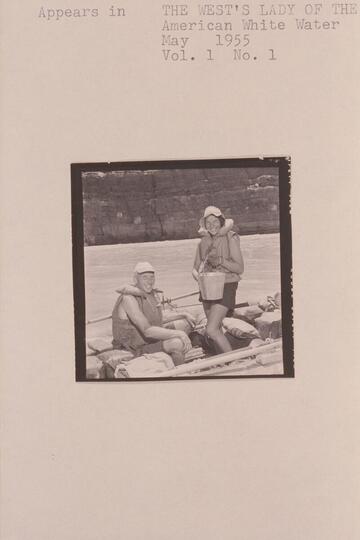 Elgin Pierce and Georgie White. Paria Riffle prior to start of Grand Canyon traverse