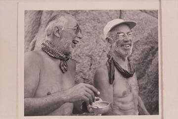 Marston (right) and Masland. Diamond Creek during motor traverse of Grand Canyon