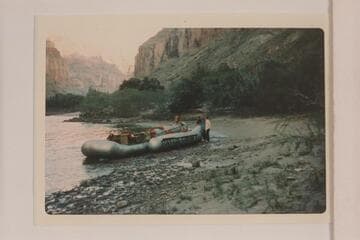 Fort Lee inflated craft. Foot of Nankoweap Rapid at Mile 53