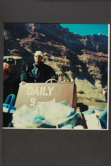 Tex McClatchy on the "Major Powell." Mile 216; Cataract Canyon