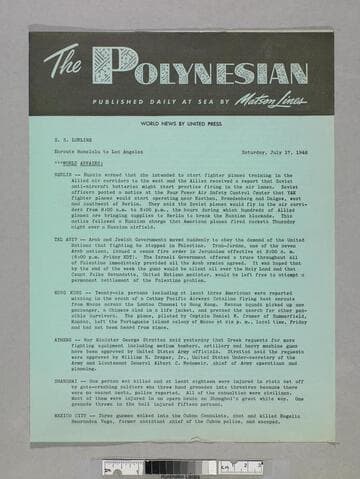 The Polynesian : published daily at sea by Matson Lines
