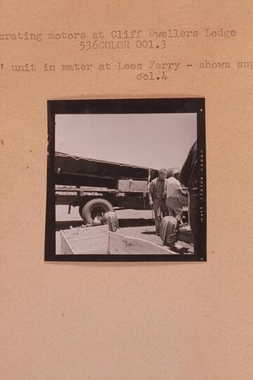 Uncrating motors at Cliff Dweller's Lodge