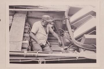 Doc Reed installing the auto bailer which was supposed to have been placed at the studio. National Canyon
