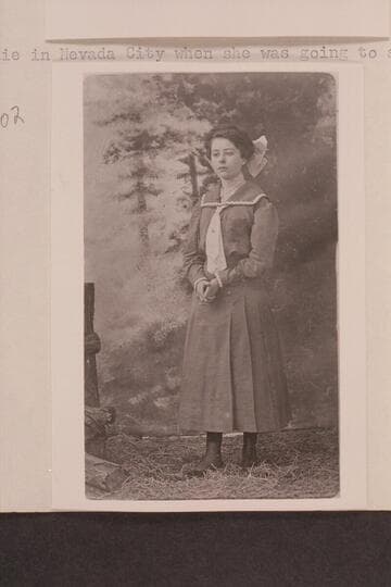 Goldie Morrison, step-sister of Edna Gibbons Phillips. Goldie in Nevada City when she was going to school. Probably of no historical value