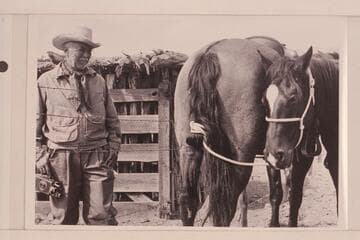 Frank Masland knows horses and insists they don't use this hitch in the East. The horses are ready to leave Navajo Mountain Trading Post for the edge of Navajo Canyon