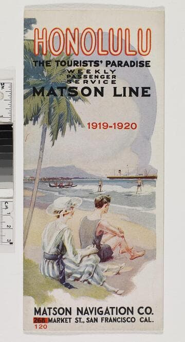 Honolulu, the tourists' paradise : weekly passenger service, Matson Line, 1919-1920