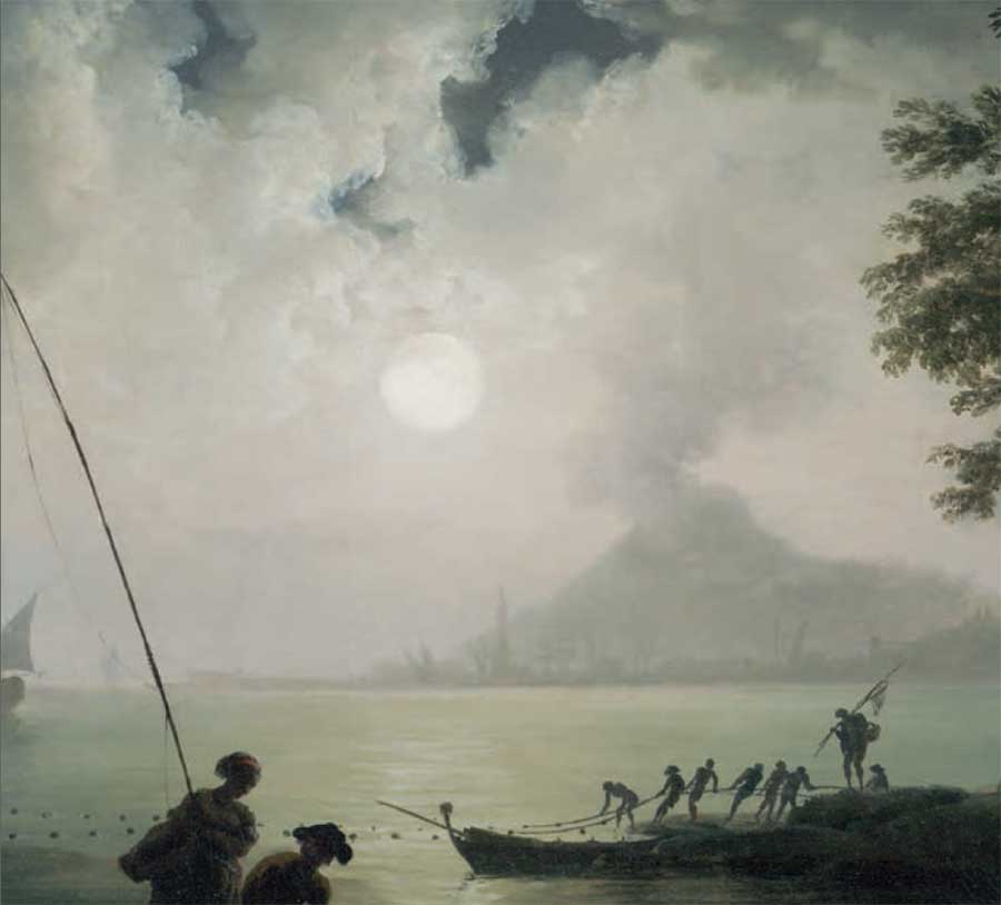 A detail from Pierre-Jacques Volaire’s View of Naples in Moonlight A detail from Pierre-Jacques Volaire’s View of Naples in Moonlight